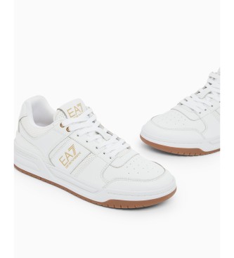 EA7 Usnjene športne copate Baseline white