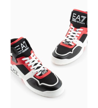 EA7 Turnschuhe New Basket rot, schwarz