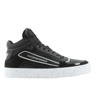 EA7 Basket Retro Leren Sneakers zwart