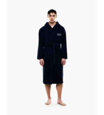 EA7 Peignoir en ponge de coton marine