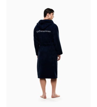 EA7 Peignoir en ponge de coton marine