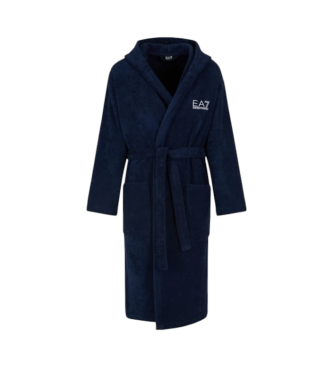 EA7 Peignoir en ponge de coton marine