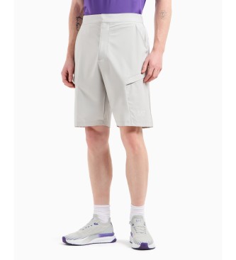 EA7 Graue Bermuda-Shorts mit normaler Passform