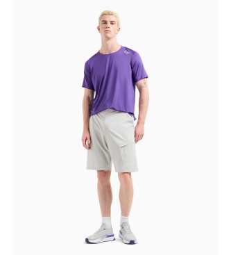 EA7 Graue Bermuda-Shorts mit normaler Passform