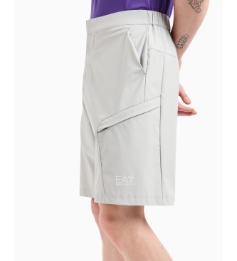 EA7 Graue Bermuda-Shorts mit normaler Passform