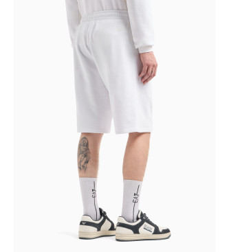 EA7 Logo Series Organic Cotton Bermuda Shorts white