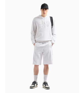 EA7 Logo Series Organic Cotton Bermuda Shorts white