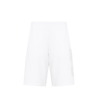 EA7 Logo Series Organic Cotton Bermuda Shorts white