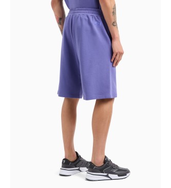 EA7 Logo Series Organic Cotton Bermuda Shorts lilac