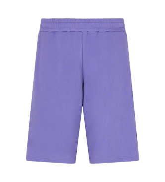 EA7 Logo Series Organic Cotton Bermuda Shorts lilac