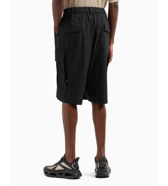 EA7 7.0 short cargo en nylon extensible noir