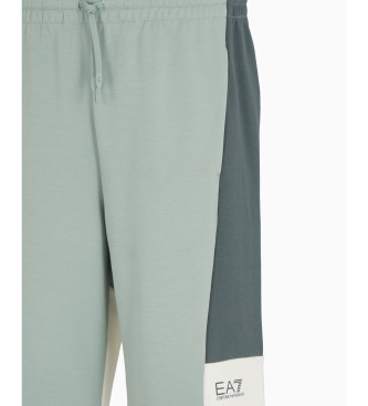 EA7 Summer Block bermudashorts i grn bomuldsblanding