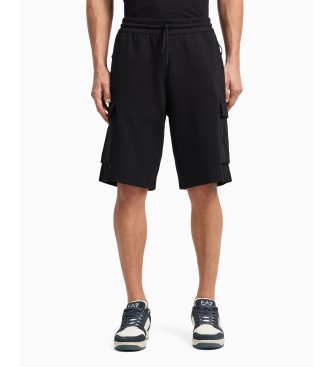 EA7 Bermuda cargo en coton mlang noir