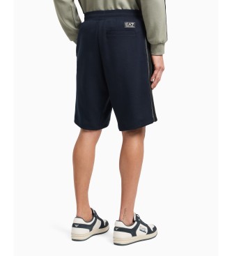 EA7 Cotton blend Bermuda shorts Logo Series navy