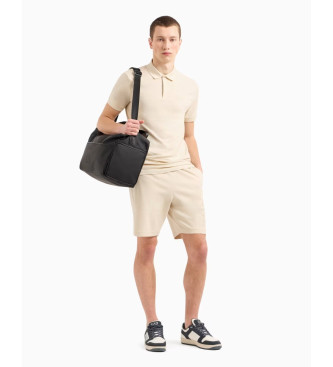 EA7 Visibility beige cotton bermuda shorts