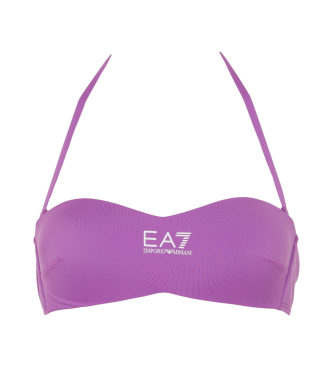 EA7 Bikini-Bandeau mit fliederfarbenem Logo