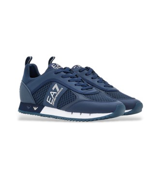 EA7 Zwart-witte veters navy sportschoenen