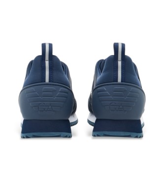 EA7 Zwart-witte veters navy sportschoenen