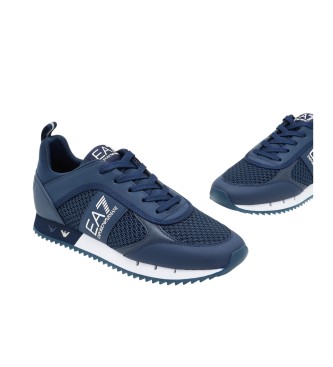 EA7 Zwart-witte veters navy sportschoenen