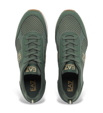 EA7 Trenerji črno-belo vezalke zelena