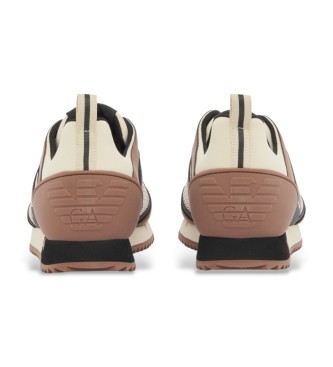 EA7 Superge Črna in bela vezalke zelena, rjava