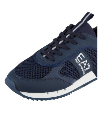 EA7 Granatowe buty sportowe z czarno-białymi sznurowadłami