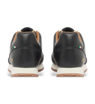 EA7 Usnjene športne copate 10. obletnica črne barve