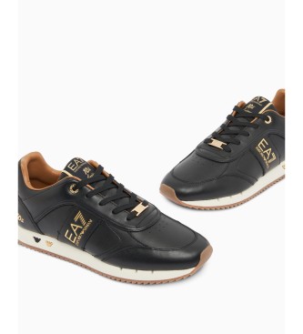 EA7 Usnjene športne copate 10. obletnica črne barve