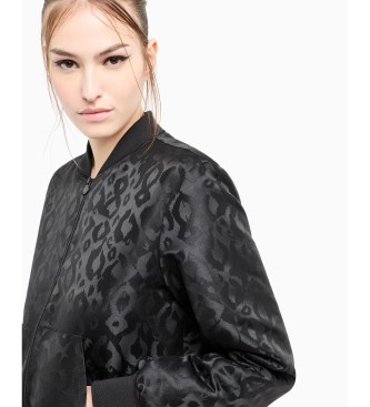 EA7 Animal print satin bomber Graphic Series black