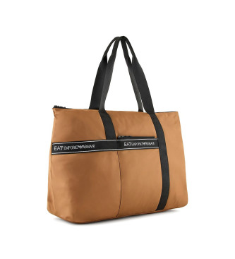 EA7 Brown foldable shopper bag