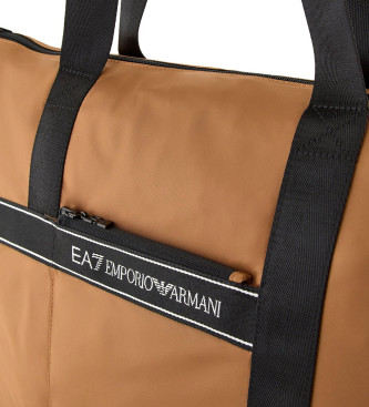 EA7 Bruine opvouwbare shopper tas