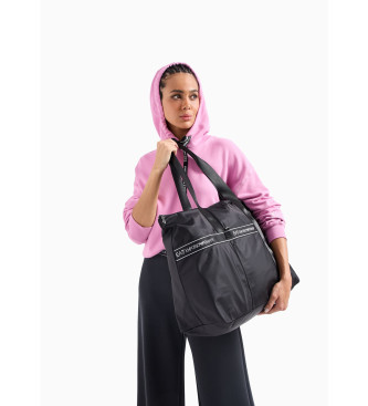 EA7 Foldable shopper bag black