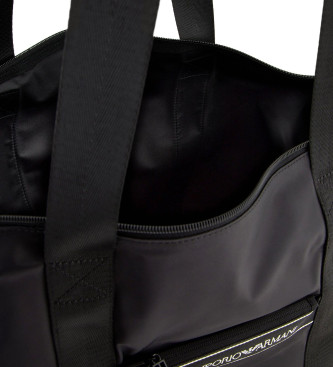EA7 Opvouwbare shopper tas zwart