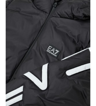 EA7 Polar Logo quiltad jacka med huva svart