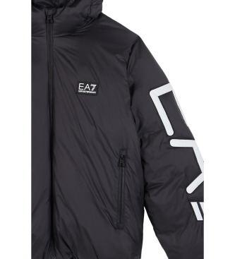 EA7 Polar Logo quiltad jacka med huva svart