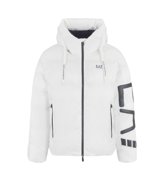 EA7 Quilted jacket in technical fabric with white hood