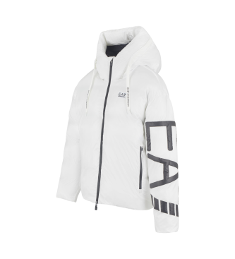 EA7 Quilted jacket in technical fabric with white hood