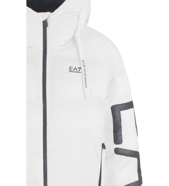 EA7 Quilted jacket in technical fabric with white hood