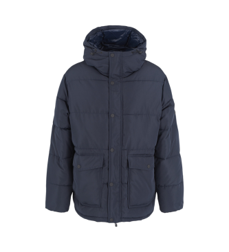 EA7 Quilted bomber jacket with navy hood