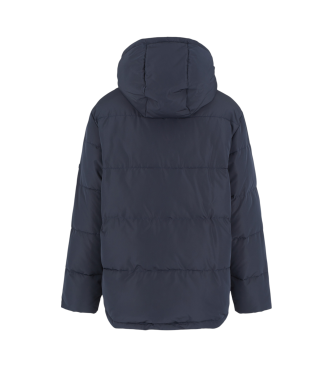 EA7 Quilted bomber jacket with navy hood