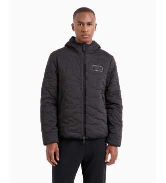 EA7 Quilted Bomber Jacket black