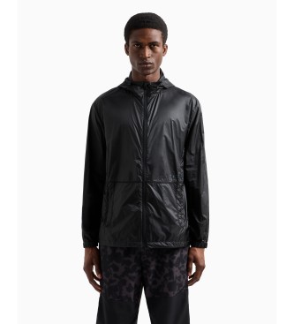 EA7 Zichtbaarheid nylon zip-up jack zwart