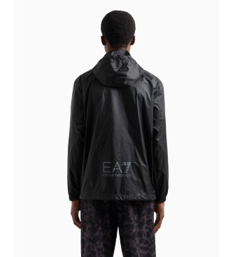 EA7 Zichtbaarheid nylon zip-up jack zwart