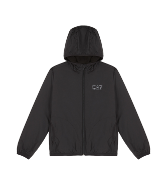 EA7 Black hooded bomber jacket