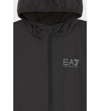 EA7 Black hooded bomber jacket