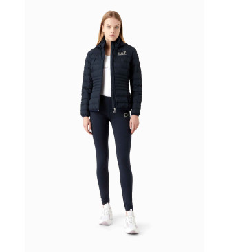 EA7 Quilted jacket Core Lady in recycled technical fabric with hood  navy