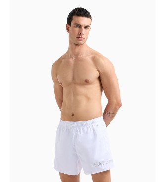 EA7 Maillot de bain de longueur moyenne avec logo blanc