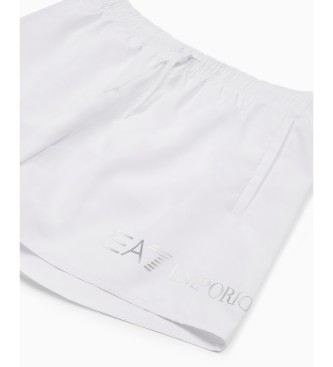 EA7 Maillot de bain de longueur moyenne avec logo blanc