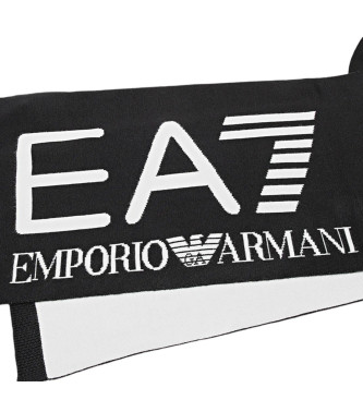 EA7 Black logo scarf