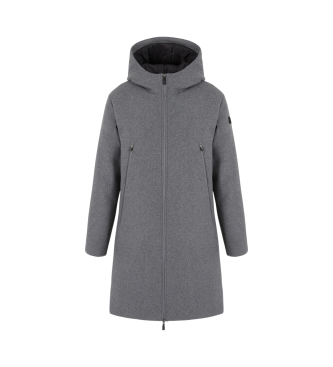 EA7 Grey wool blend parka with hood